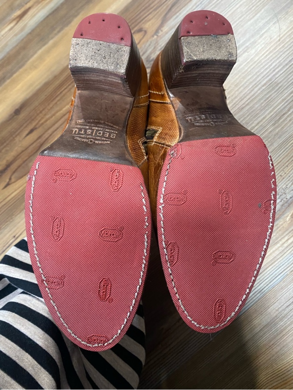 Bed Stu Cognac Leather Ankle Booties - Picture 8 of 9
